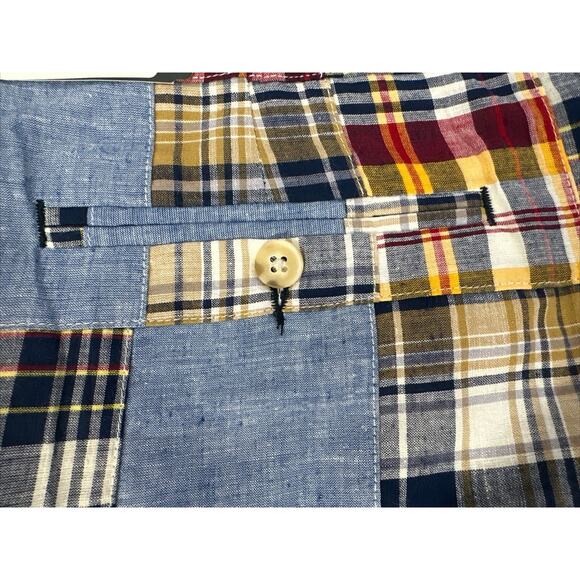 Berle Mens Multicolor Patchwork Plaid Pleated Front Chino Shorts size 40 New - Picture 6 of 7